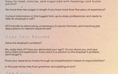 FREE PRINTABLE RESUME CHECKLIST